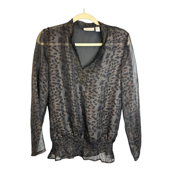 Chico's Tops - Chico's Blouse Women's Size Small Sheer Lightweight Animal Print Chicos 0